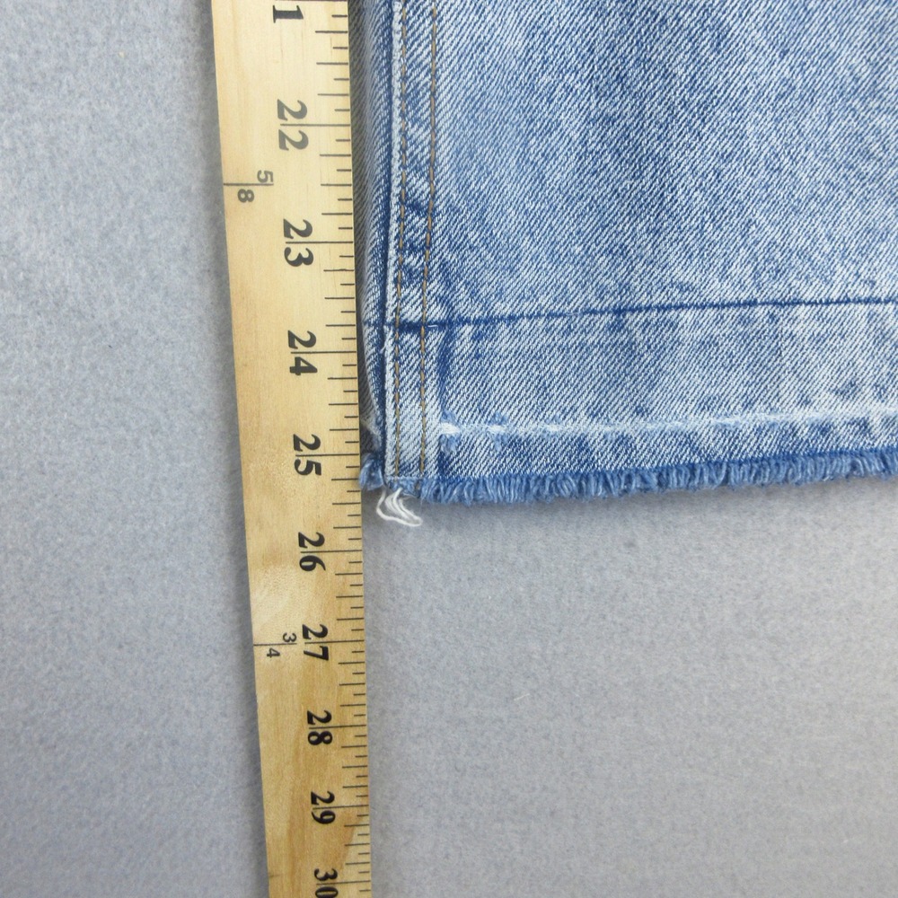 Vetiver Co Wide Leg Jeans Women Large Light Wash Pleated Button Fly Distressed - Picture 10 of 13
